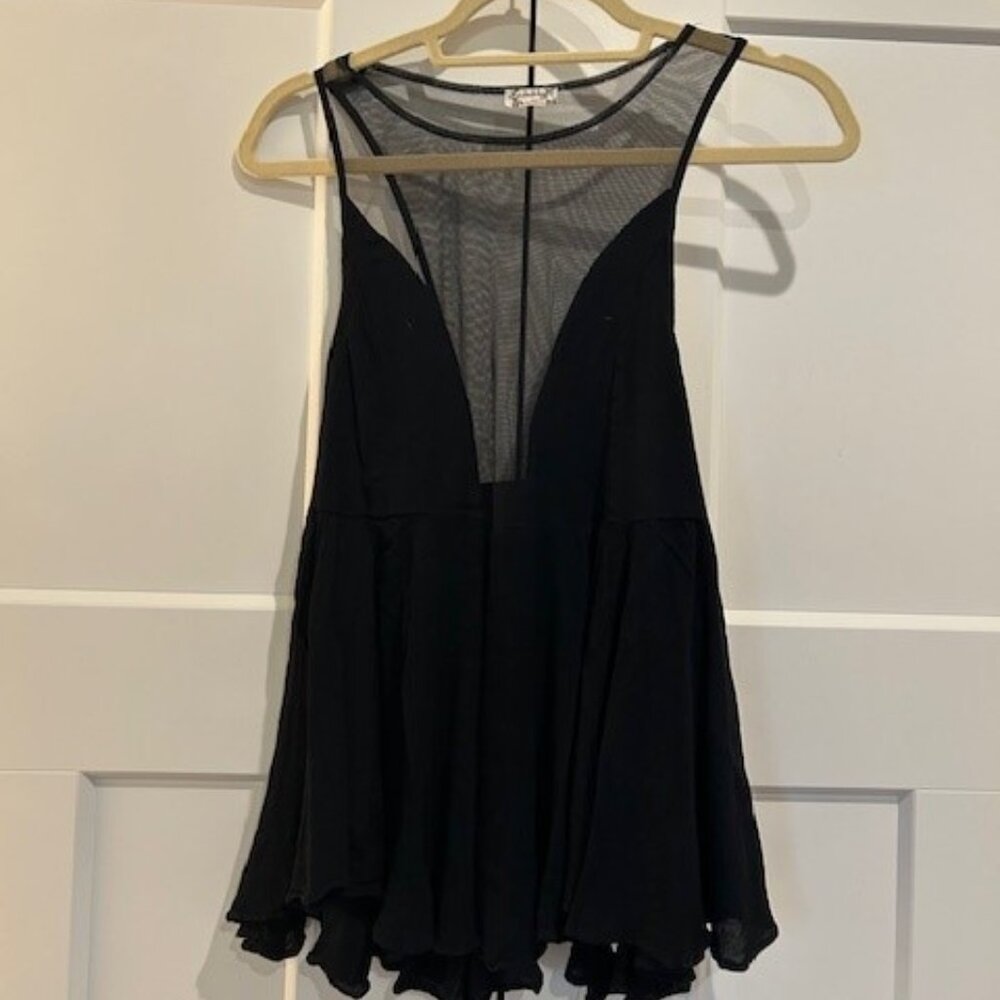 FREE PEOPLE Sleeveless Flowy Mesh Top